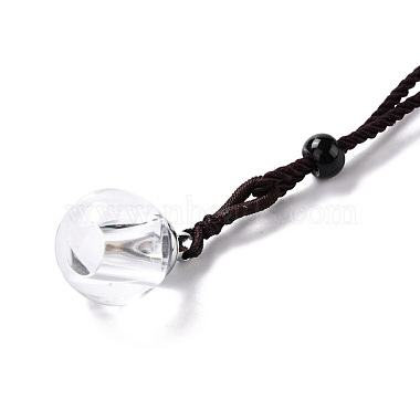 Round Openable Container Glass Pendant Necklace(NJEW-P258-01)-3