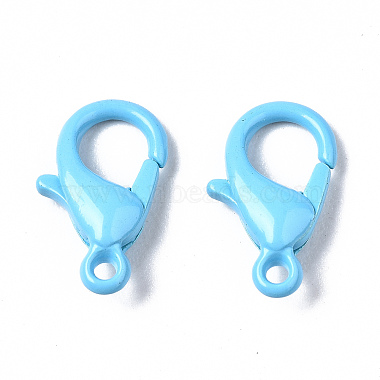 40Pcs Spray Painted Eco-Friendly Alloy Lobster Claw Clasps(PALLOY-YW0001-24-NR)-3