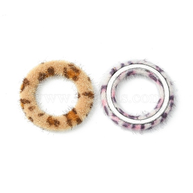 Cloth Fabric/Faux Mink Fur Covered Linking Rings(WOVE-X0001-30A)-2