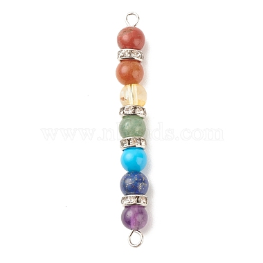 Chakra Natural & Synthetic Gemstone Connector Charms(PALLOY-JF01513)-2