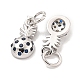 Brass Micro Pave Marine Blue Cubic Zirconia Charms(KK-Q814-06P)-2