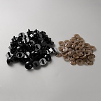 PP Plastic Doll Craft Eyes, Safety Eyes, with Spacer, for Toy DIY Accessories, Half Round, Camel, 20x24mm(DIY-WH0589-31C)