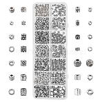 405Pcs 14 Styles Tibetan Style Alloy Beads, Column & Barrel & Drum, Mixed Shapes, Antique Silver, 4~6x3~6mm, Hole: 1~3mm, 405pcs(FIND-PH0009-27)
