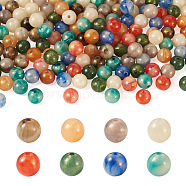 160Pcs 8 Colors Opaque Acrylic Beads, Two Tone Color, with Glitter Powder, Round, Mixed Color, 11.5x11mm, Hole: 2mm, 20pcs/color(SACR-PJ0001-03)