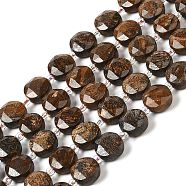 Natural Bronzite Bead Strands, Faceted, Flat Round, 10~10.5x10.5~11x5.5~6mm, Hole: 1mm, about 29pcs/strand, 14.76 inch(37.5cm)(G-C116-A11-01)