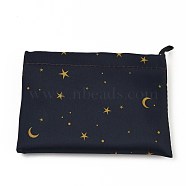Foldable Eco-Friendly Nylon Grocery Bags, Reusable Waterproof Shopping Tote Bags, with Pouch and Bag Handle, Moon Pattern, 52.5x60x0.15cm(ABAG-B001-07)