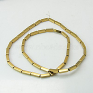 Non-Magnetic Synthetic Hematite Beads Strands, Golden Plated, 9x3x3mm, Hole: 1mm(G-H1608-9x3mm-1)
