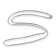 Tarnish Resistant 304 Stainless Steel Necklaces, Snake Chains, Stainless Steel Color, 29.7 inch(75.5cm), 2.4mm(NJEW-G313-09P)