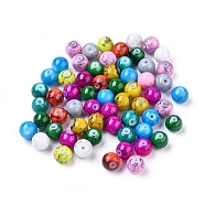 Spray Painted Glass Beads, Round, Mixed Color, 8mm, Hole: 1.3~1.6mm(X-GLAD-S075-8mm-M)