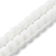 Opaque Glass Beads Strands, Faceted Barrel, WhiteSmoke, 6.5~7x6mm, Hole: 1mm, about 78pcs/strand, 20.28~21.65 inch(51.5~55cm)(GLAA-G112-03K)