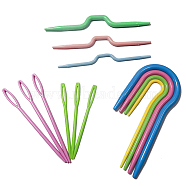 13Pcs ABS Plastic Knitting Sewing Needles, Curved Crochet & U-shaped Large Eye Needle DIY for Manual Scarf Sweater Twist Weaving Tool, Mixed Color(PW22062476769)