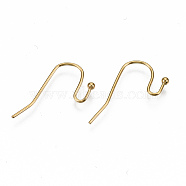 304 Stainless Steel Earring Hooks, Ear Wire, Cadmium Free & Nickel Free & Lead Free, Golden, 11x21mm, 21 Gauge, Pin: 0.7mm(STAS-S111-005G-NR)