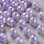 Transparent Acrylic Beads, Bead in Bead, AB Color, Round, Lilac, 11.5x11mm, Hole: 2mm(X-TACR-S152-16B-SS2114)