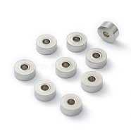 304 Stainless Steel Spacer Beads, Flat Round, Stainless Steel Color, 6x3mm, Hole: 1.8mm(X-STAS-B006-14P)