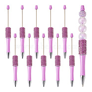 ABS Plastic Ball-Point Pen, Baking Paint Beadable Pen, for DIY Personalized Pen with Jewelry Bead, Orchid, 138~145x14mm(BT-TAC0003-07D)