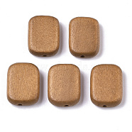 Painted Natural Wood Beads, Rectangle, Peru, 18x13x5.5mm, Hole: 1.5mm(WOOD-R265-07E)