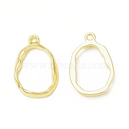 Rack Plating Alloy Oval Open Back Bezel Pendants, For DIY UV Resin, Epoxy Resin, Pressed Flower Jewelry, Cadmium Free & Nickel Free & Lead Free, Light Gold, 22x14.5x2.5mm, Hole: 1.6mm(FIND-G052-41LG)