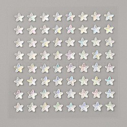 Star Transparent Acrylic Rhinestone Stickers, Crystal Gems Stickers for DIY Nail Art, Car, Mobile Phone Decoration, Clear AB, 75x75x2mm, Sticker: 6x6mm, 64pcs/sheet(STIC-TAC0001-002B)