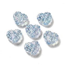 Transparent Acrylic Beads, Heart, Steel Blue, 17.2~17.4x20~20.4x9.6mm, Hole: 3~3.2mm(OACR-E016-01E)