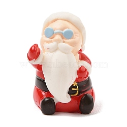 Christmas Resin Sculpture Display Decorations, for Home Office Desk, Santa Claus, 32.5x20.5x25.5mm(DJEW-K029-02B)