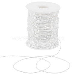 Unicraftale 1Roll Nylon Thread, Rattail Satin Cord, White, 1.5mm, about 100yards/roll(NWIR-UN0001-08B)