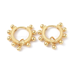 Brass Round Ball Dangle Hoop Earrings for Women, Cadmium Free & Lead Free, Real 18K Gold Plated, 19.5x20x3mm, Pin: 1mm(EJEW-P227-05G)