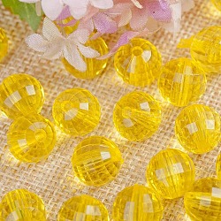 Transparent Acrylic Beads, Round, Yellow, 18mm(TACR-NH0001-G-11)