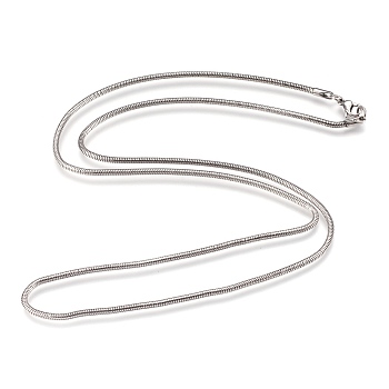 304 Stainless Steel Necklaces, Snake Chains, Stainless Steel Color, 29.7 inch(75.5cm), 2.4mm
