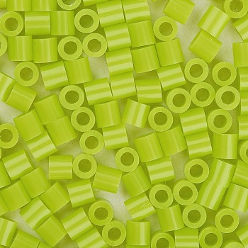 1 Box 5mm Melty Beads PE DIY Fuse Beads Refills for Kids, Tube, Green Yellow, 5x5mm, Hole: 3mm, about 500pcs/box