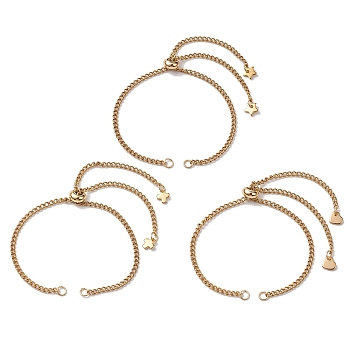 304 Stainless Steel Chain Bracelet Making, Golden, 10-1/8 inch(25.6~25.8cm)
