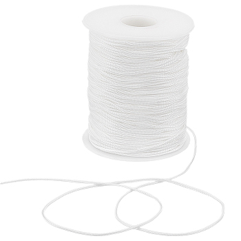 Unicraftale 1Roll Nylon Thread, Rattail Satin Cord, White, 1.5mm, about 100yards/roll