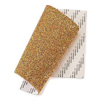 Hot Melting Glass Rhinestone Glue Sheets, Self-Adhesion, for Trimming Cloth Bags and Shoes, Gold, 40x24cm
