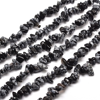 5mm Chip Snowflake Obsidian Beads