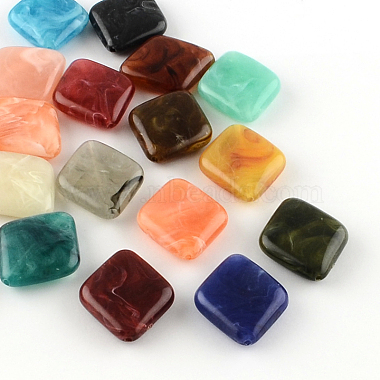 30mm Mixed Color Rhombus Acrylic Beads