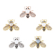 5Pcs 5 Colors White Imitation Pearl with Rhinestone Bee Brooch Pin(JEWB-DC0001-10)-1