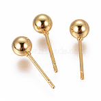 PVD Vacuum Plating 304 Stainless Steel Ball Stud Earrings, Long-Lasting Plated, Hypoallergenic Earrings, Golden, 16x5mm, Pin: 0.8mm(EJEW-I232-01C-G)
