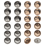 40 Styles 4 Styles Alloy Enamel Buttons, 1-Hole, Flat Round, Platinum & Golden, 17.5x8mm, Hole: 2mm, 10pcs/style(FIND-NB0005-79A)