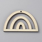 Fan Shape Hollow out Unfinished Wood Pendants, for DIY Earrings, Old Lace, 2.45x3.95x0.25cm, Hole: 1.4mm(DIY-WH0488-11B)