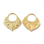 Ion Plating(IP) 304 Stainless Steel Pendants, Fan with Star Charm, Real 18K Gold Plated, 26.5x24.5x2mm, Hole: 11.5mm(STAS-H212-18G)