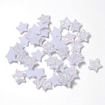 Glitter Non Woven Fabric Decoration Accessories, with Paillette/Sequins, Hair Bow, Star, White, 1.5x1.4x0.15cm(AJEW-WH0002-11B)