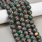Natural Agate Beads Strands, Round, Dyed, Colorful, 14mm, Hole: 1mm, about 28pcs/strand, 15.55''(39.5cm)(G-U030-C01-14mm)
