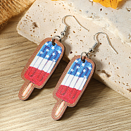 American Independence Day Ice Cream Wood Dangle Earrings, Independence Day Earrings, Colorful(YF8853-1)