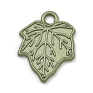 Alloy Pendants, Spray Painted, Christmas Scheme Charms, Leaf, 19.5x15.5x1.5mm, Hole: 2.3mm(FIND-M037-01B)