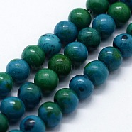Synthetic Chrysocolla Beads Strands, Round, 4mm, Hole: 0.6mm, about 95pcs/strand,  14.76 inch(37.5cm)(X-G-I199-34-4mm)