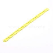 Opaque Acrylic Twisted Chain, Curb Chain, Quick Link Chains, Unwelded, Yellow, 13.5x10x2.5mm, 39.37 inch(1m)/strand(AJEW-JB00898-07)
