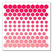 PET Plastic Drawing Painting Stencils Templates, Square, Creamy White, Hexagon Pattern, 30x30cm(DIY-WH0244-167)