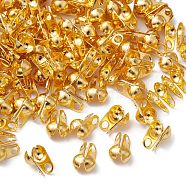 Iron Bead Tips, Calotte Ends, Clamshell Knot Cover, Golden, 8x4mm, Hole: 2mm, Inner Diameter: 4.5mm(IFIN-FS0001-28C-G)