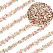 7.5 Yards Flower Polyester Lace Ribbon, Flower Lace Trim, for Clothing Sewing, Pink, 3/4 inch(20mm)(OCOR-AR0001-62A)