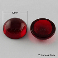 Transparent Resin Cabochons, Dome, Half Round, Dark Red, 12x5mm(CRES-Q092-12mm-06)