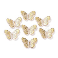 Transparent Acrylic Pendants, Butterfly, Goldenrod, 30x40x3mm, Hole: 1.6x1.5mm, about 250pcs/500g(TACR-A004-05B-02)